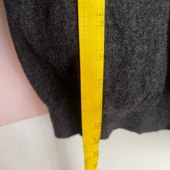 Gray Wool Sweater Collared Made in Italy Minimalist Classic Luxury Small - Picture 7 of 9